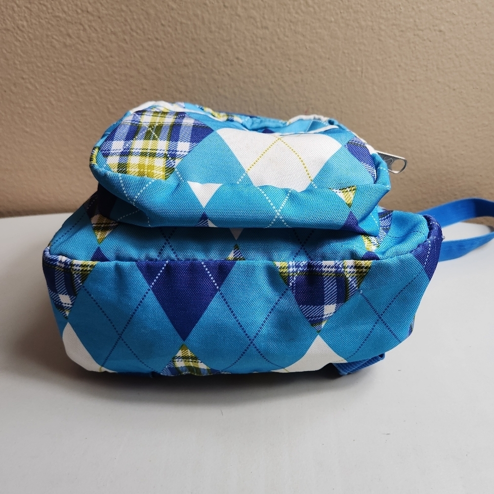 Jansport Blue Argyle Mini Backpack - Picture 6 of 9